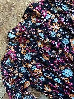 Free People Collared Floral Long Sleeved Dress S